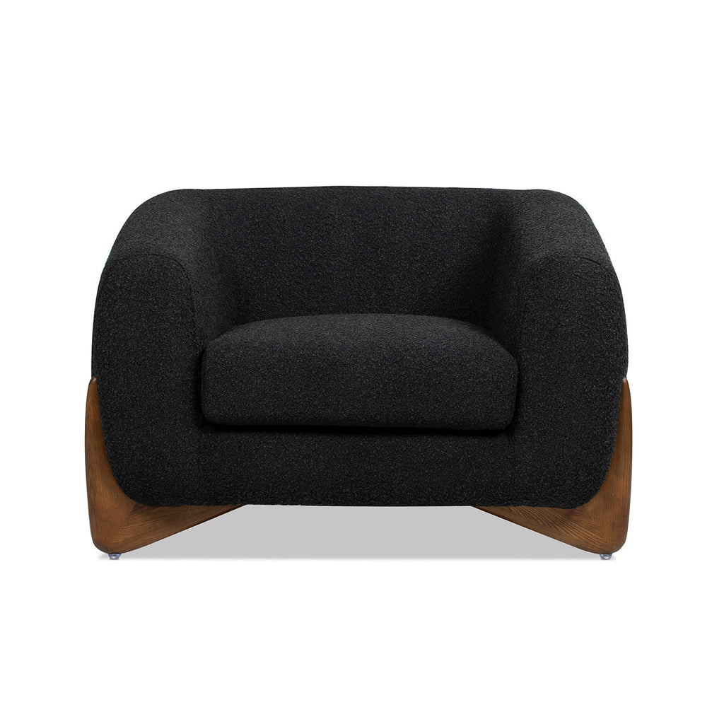 Alpine 44" Sherpa Arm Chair, Ebony