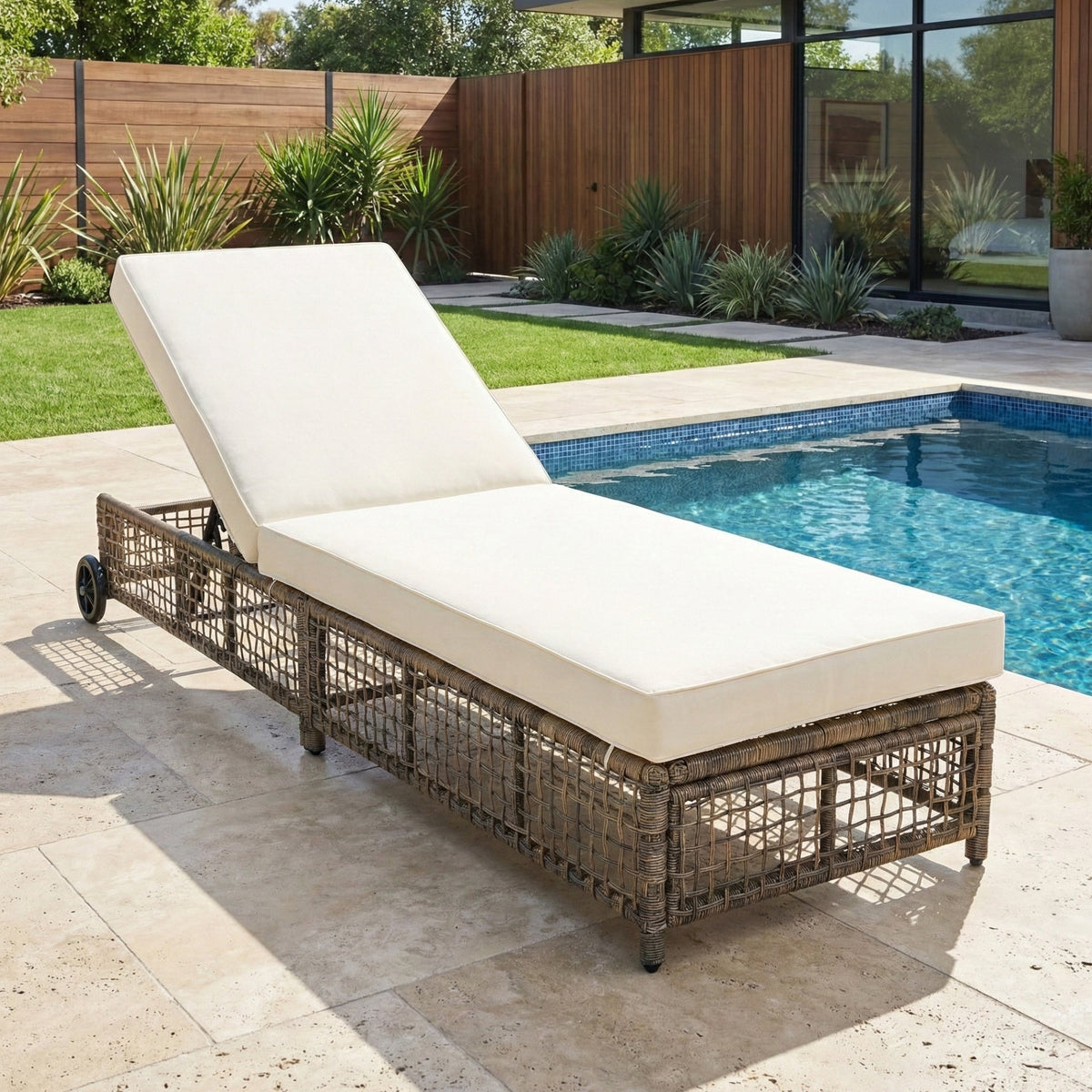 TREXM Outdoor Lounge Chair, Patio Chaise Lounge