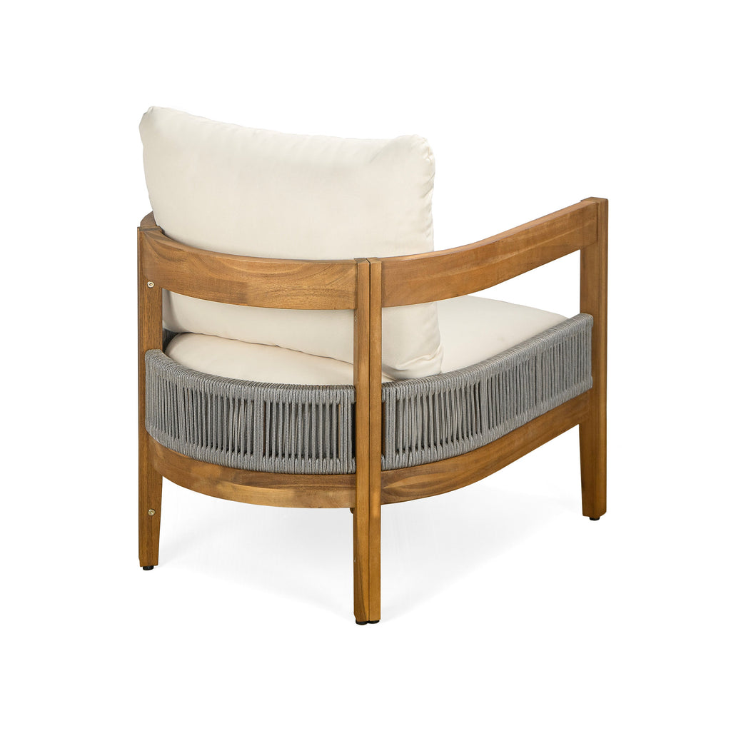 Porto Outdoor Club Chair And Concrete Travertine Side Table