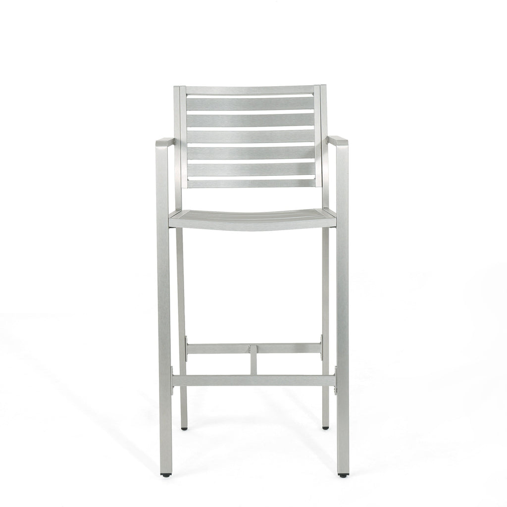 Outdoor 29.50" Barstools with Rust-Proof Aluminum Frame, Set of 2