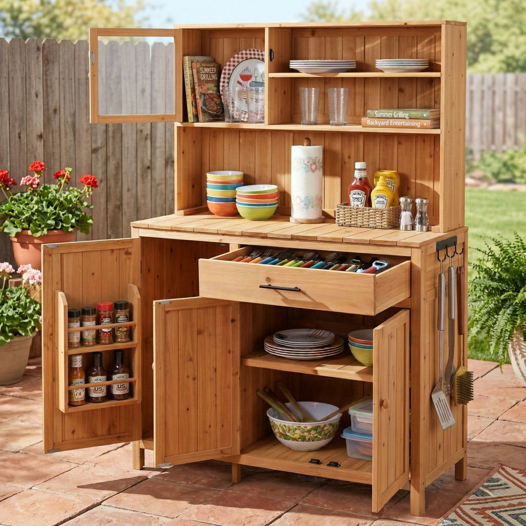 TOPAMX Potting Bench with Hutch