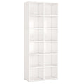 71.65" White Narrow 12-Cube Modern Bookcase