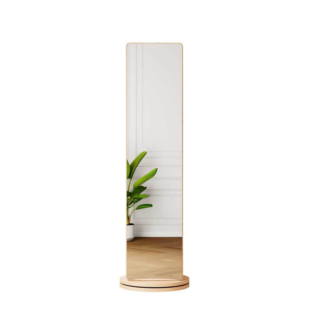 360° Rotating Multifunctional Full Length Mirror with Hook Storage Rack