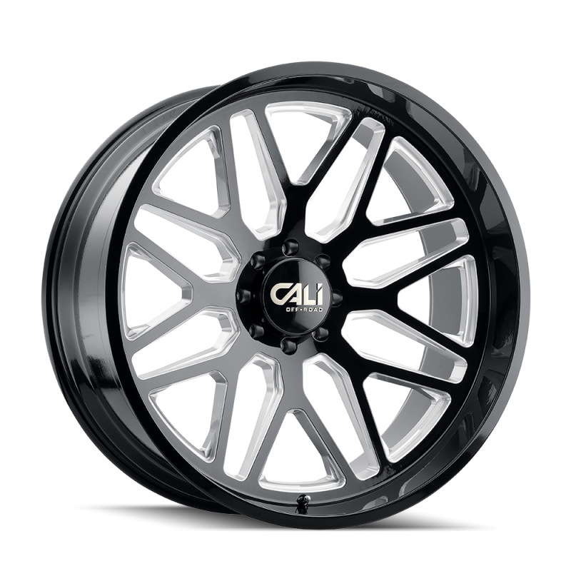 Cali Off-Road 9115 Invader 26x14 / 8x165.1 BP / -76mm Offset / 125.2mm Hub Gloss Black Milled Wheel 9115-26481BM
