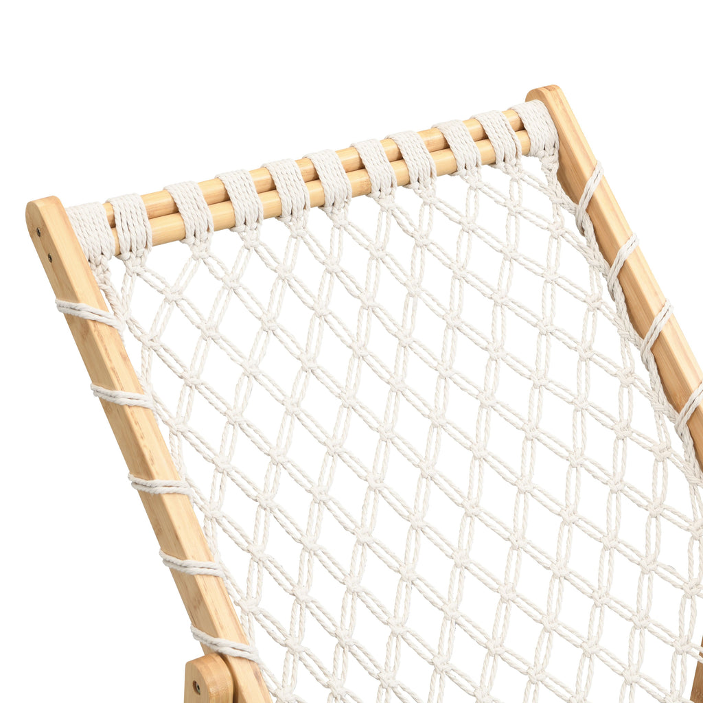Set of 2 Weaving Chairs with Handwoven Rope
