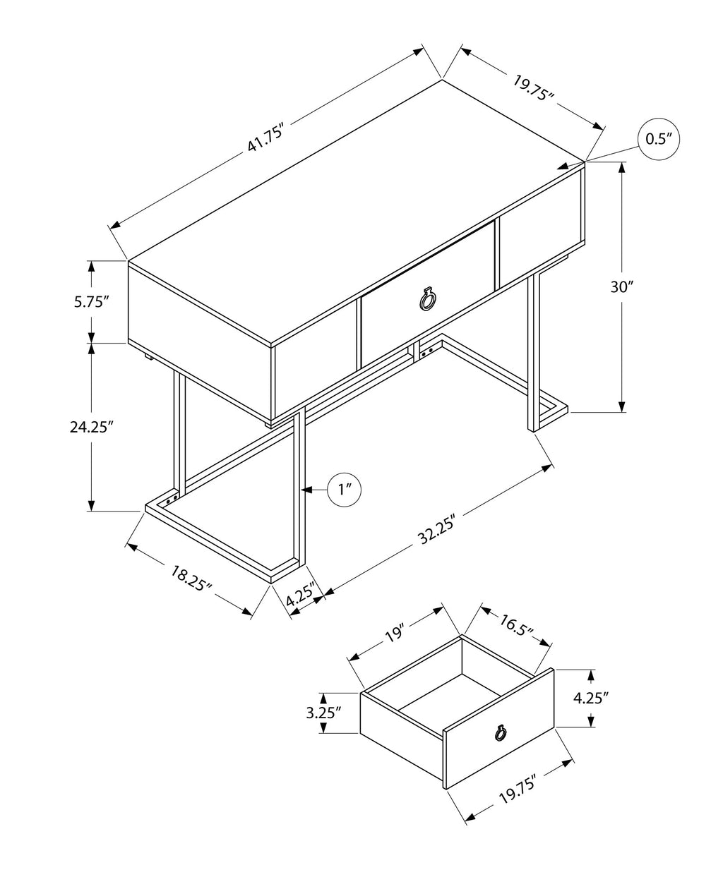 Computer Desk with Storage Drawers