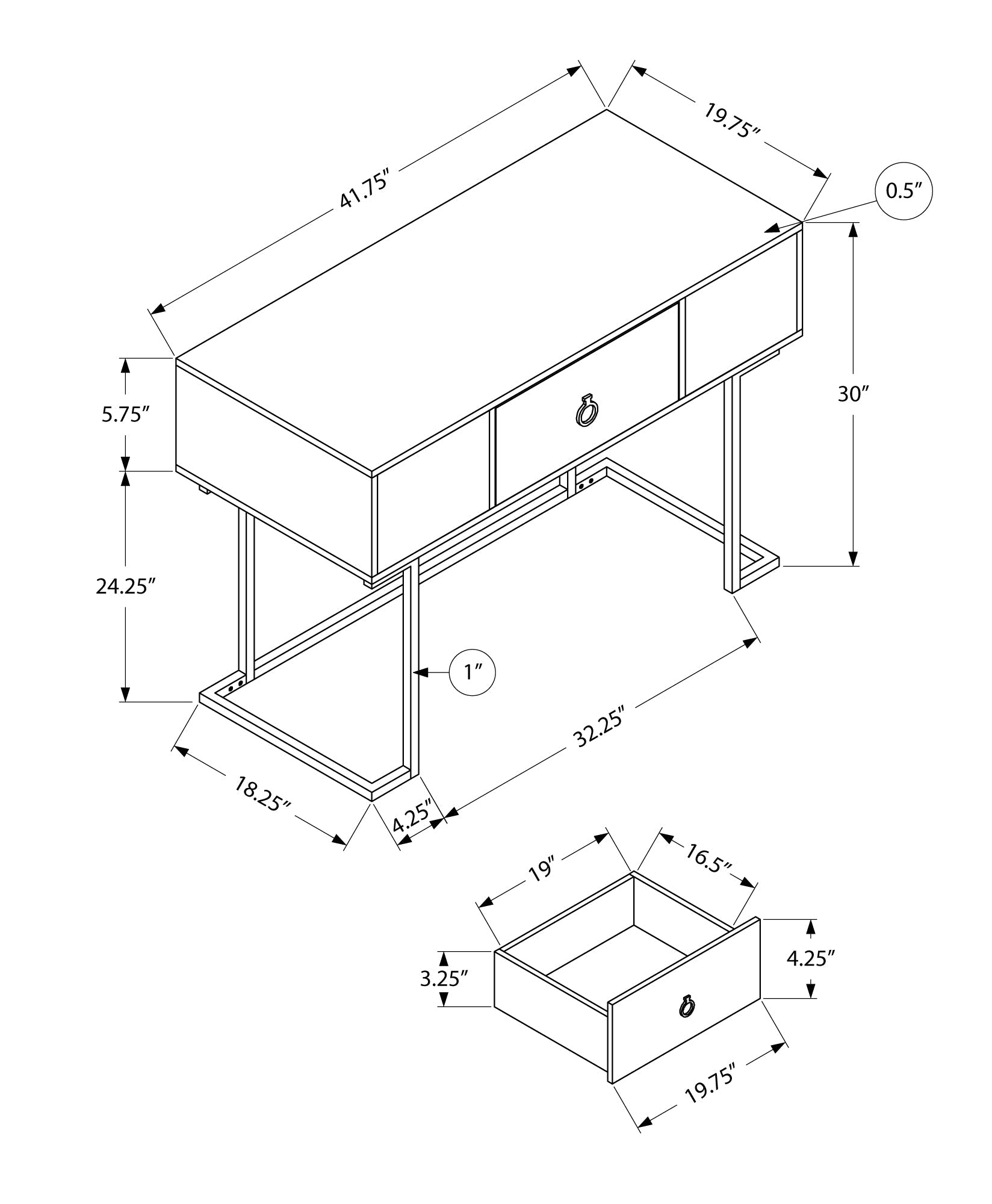Computer Desk with Storage Drawers