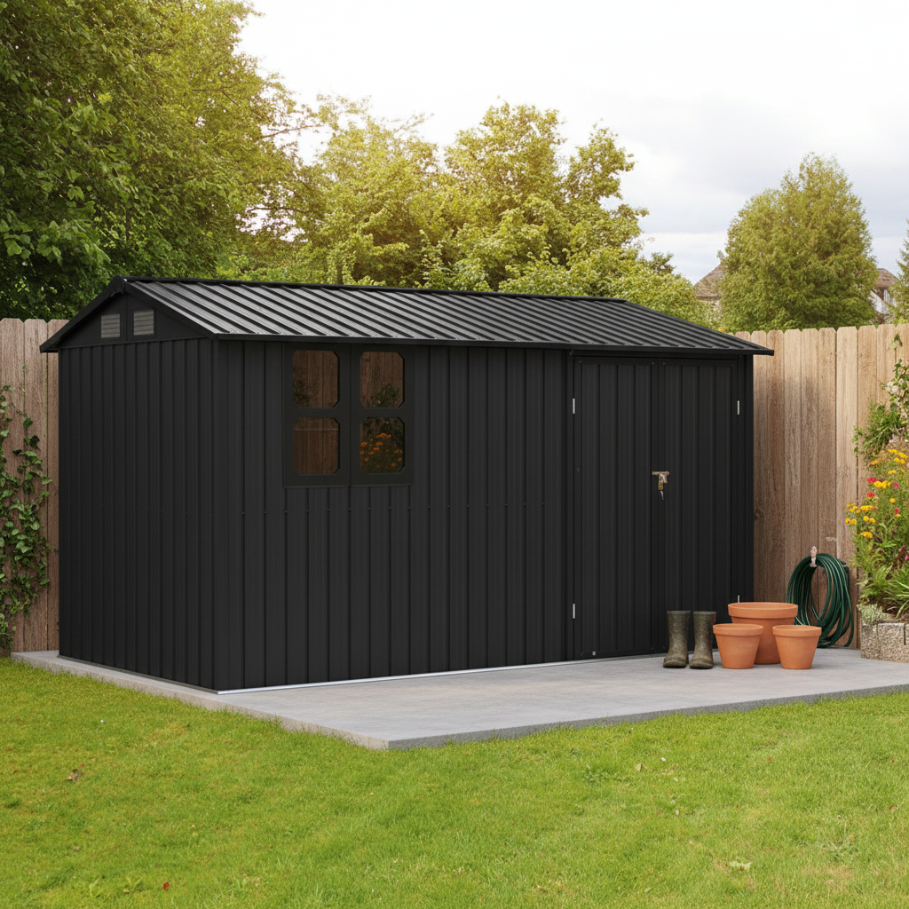 12x10 Ft Metal Garden Sheds Outdoor Storage Sheds