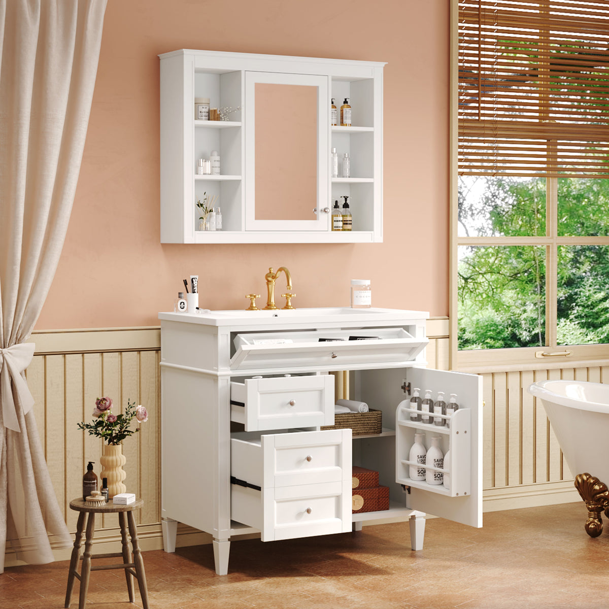 36" Bathroom Vanity with Medicine Cabinet