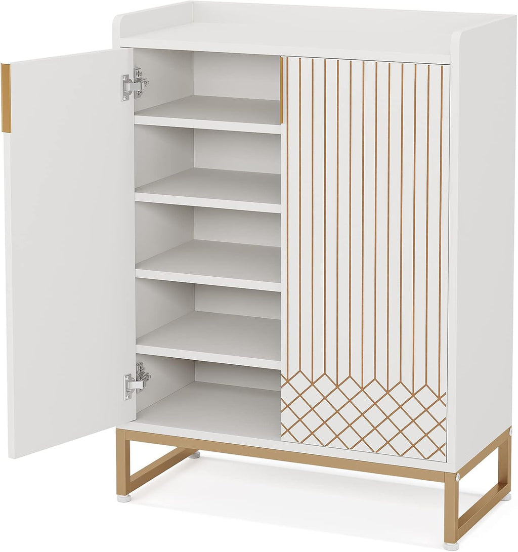 29.52 Inches White Shoe Cabinet
