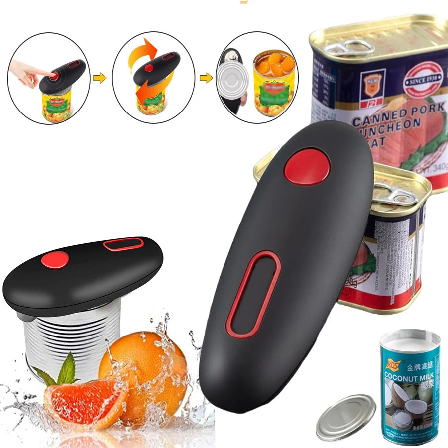 One-Touch Electric Can Opener – Hands-Free, Smooth-Edge, Battery-Powered