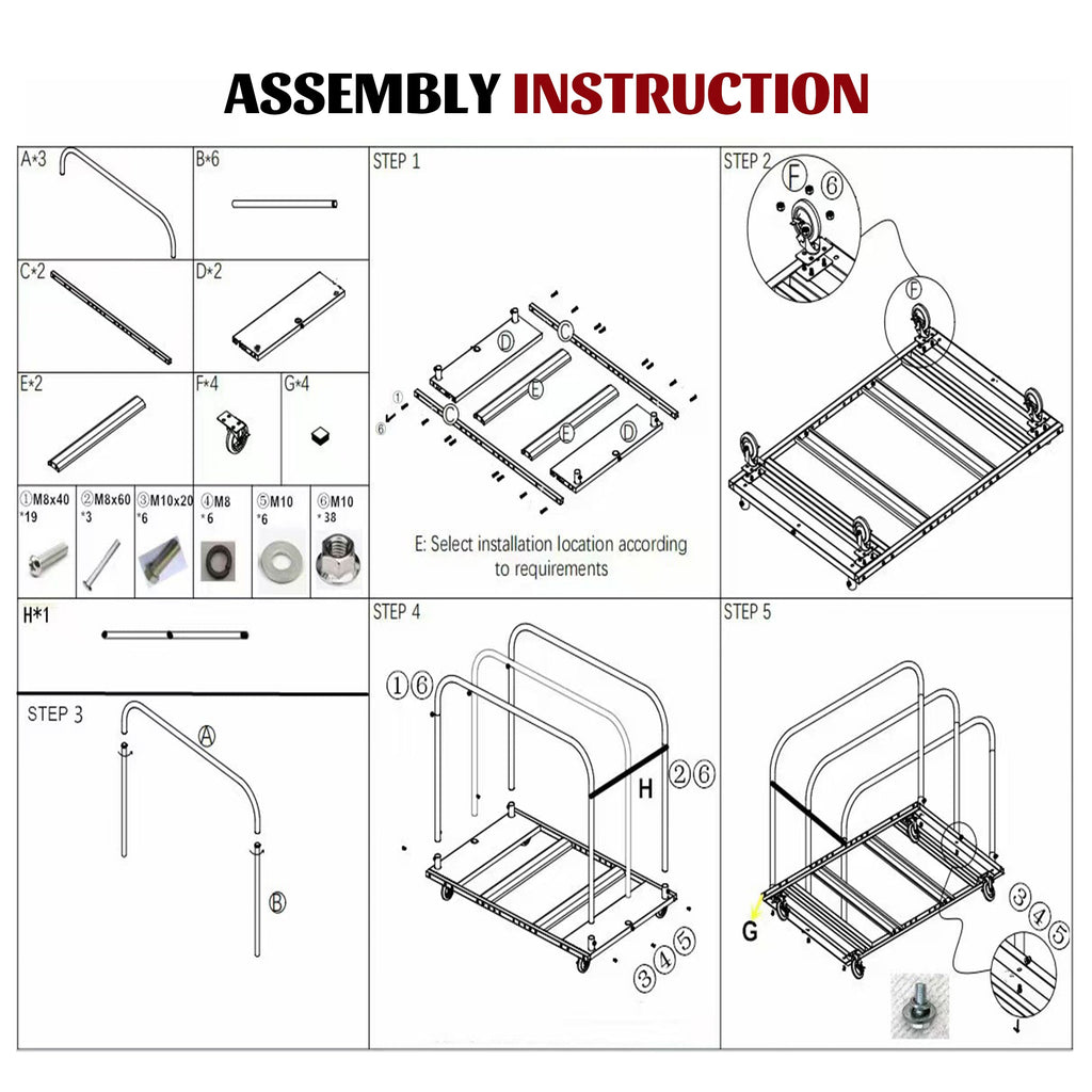 2000LBS Heavy Duty 2-in-1 Table Dolly