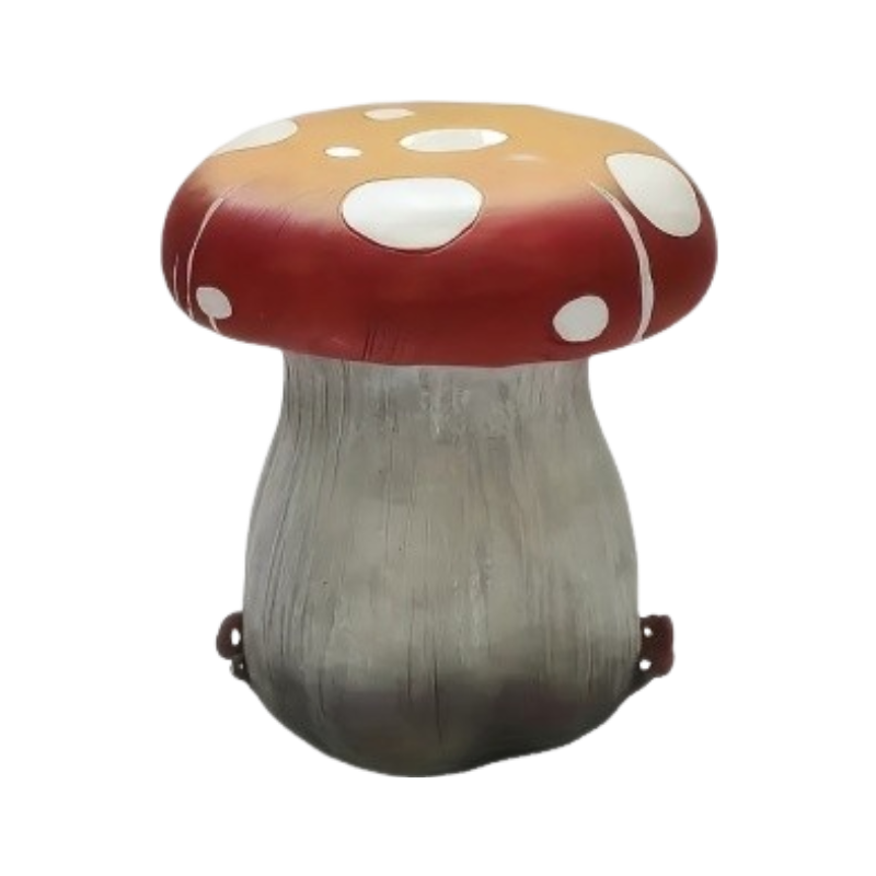 13.4" Oversized Mushroom Statue Stool