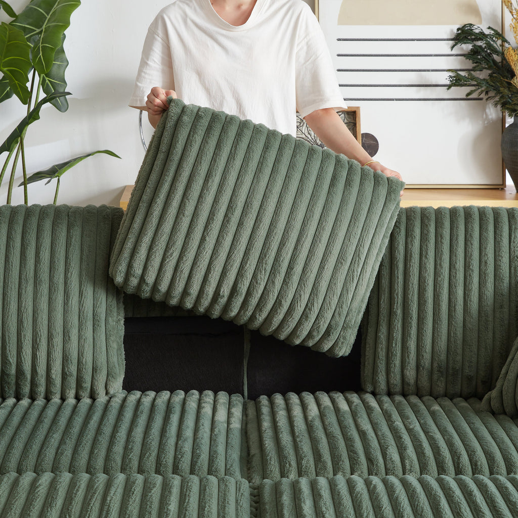 84-Inch Corduroy 3-Seater Sofa