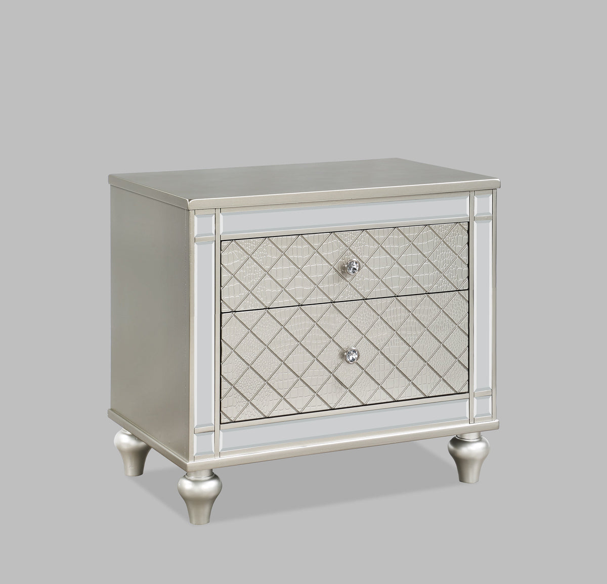 Glam 2-Drawer Bedroom Nightstand