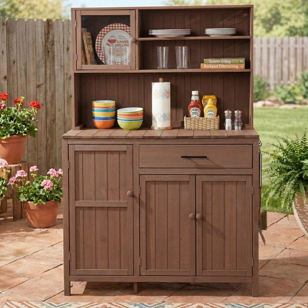 Topamax Potting Bench with Hutch