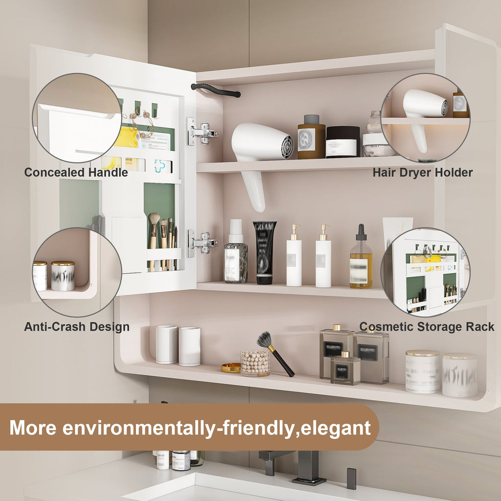 Aluminium Medicine Cabinet Mirror, 35 x 28 Inches