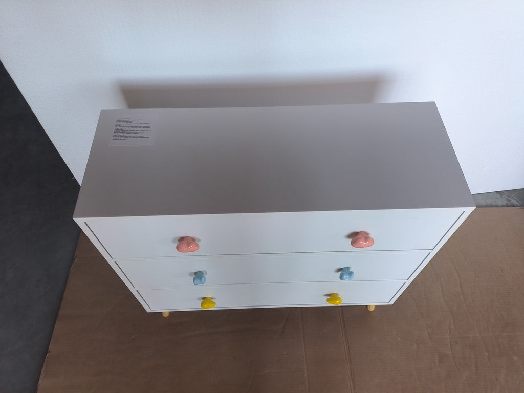 Kids 3 Drawer Dresser - Baby Nightstand for Bedroom