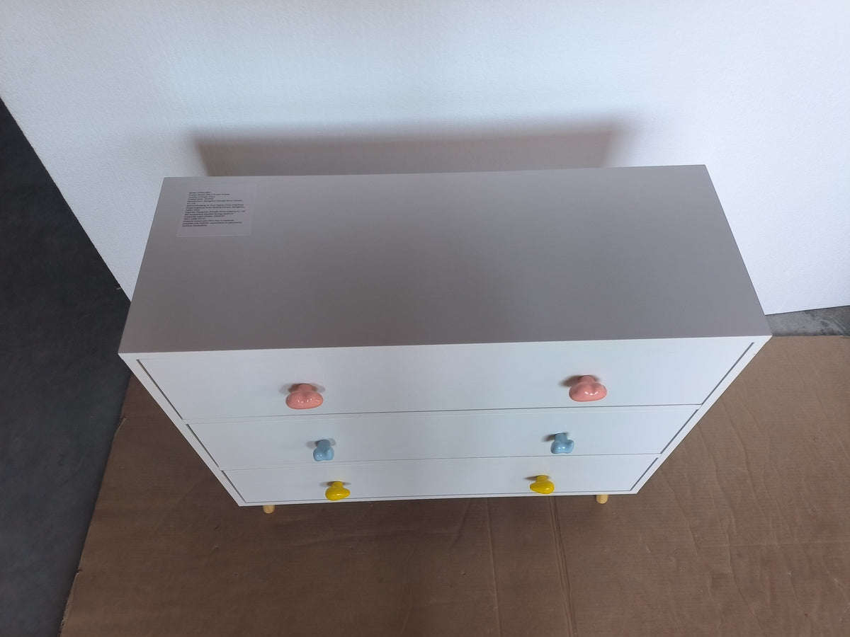 Kids 3 Drawer Dresser - Baby Nightstand for Bedroom