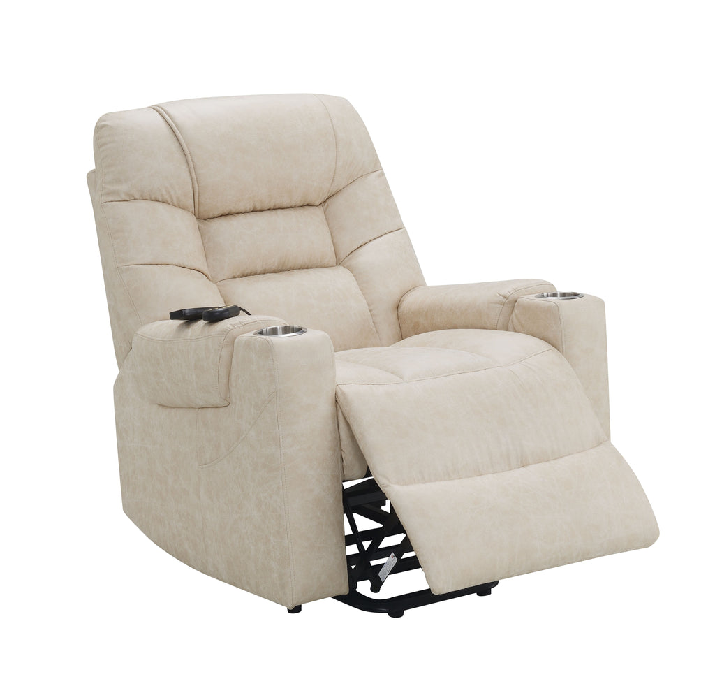 Nairi Ivory Leather Aire Power Motion Recliner