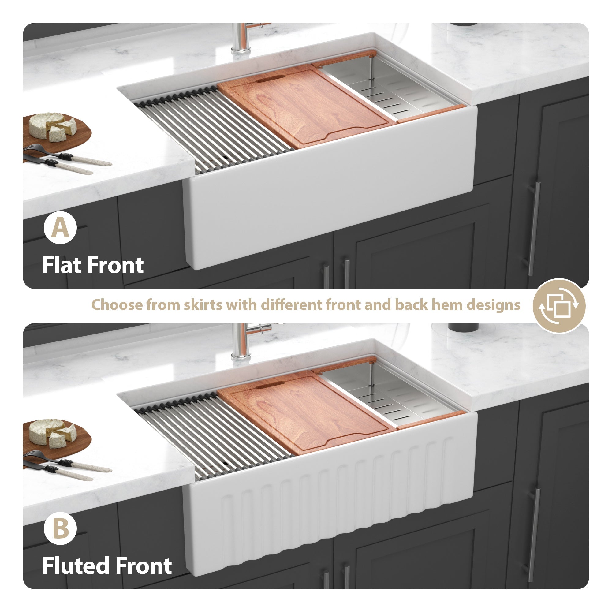 White Farmhouse Sink Workstation