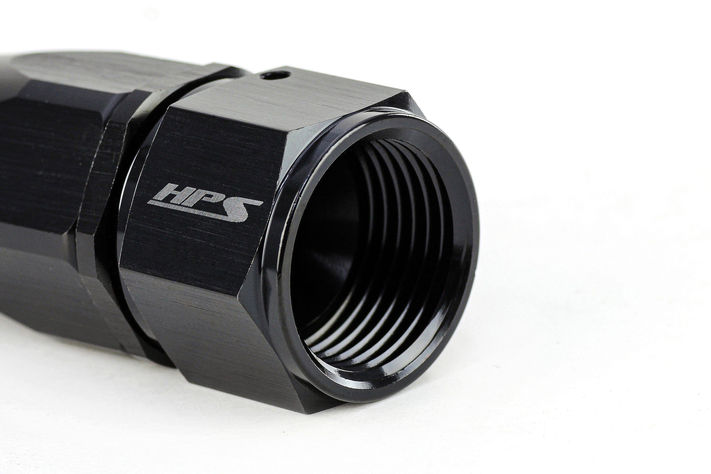 HPS Performance Products Compression Double Swivel Hose End to AN Female, Aluminum, Black
