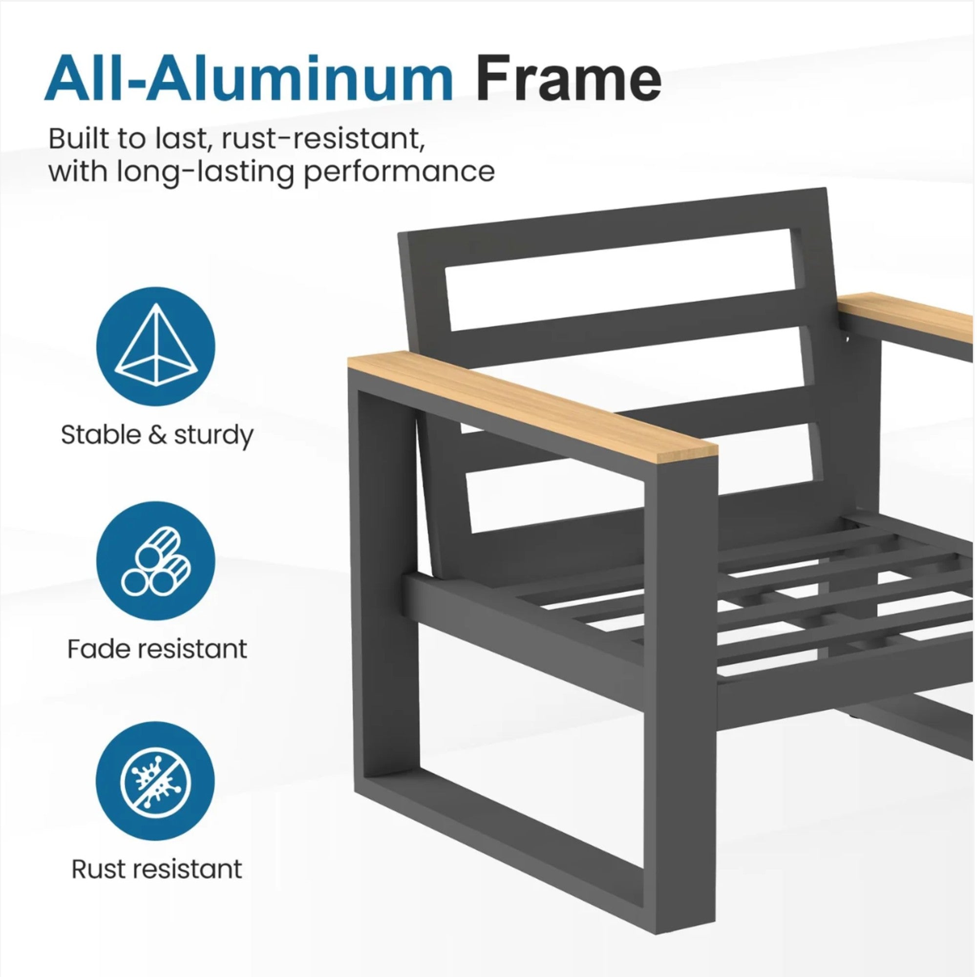 All-Weather 5-Piece Ultra Aluminum Patio Furniture Set