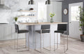 30" Contemporary High Back Barstool Set
