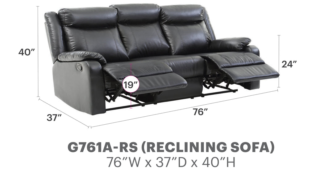 Glory Furniture Ward G761A-RS Double Reclining Sofa