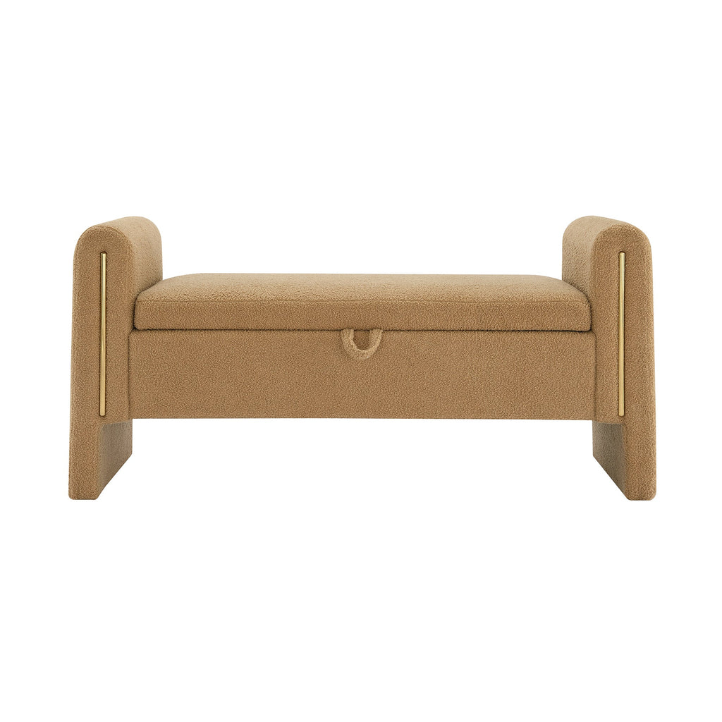 Modern Teddy Bed End Bench with Arms and Storage