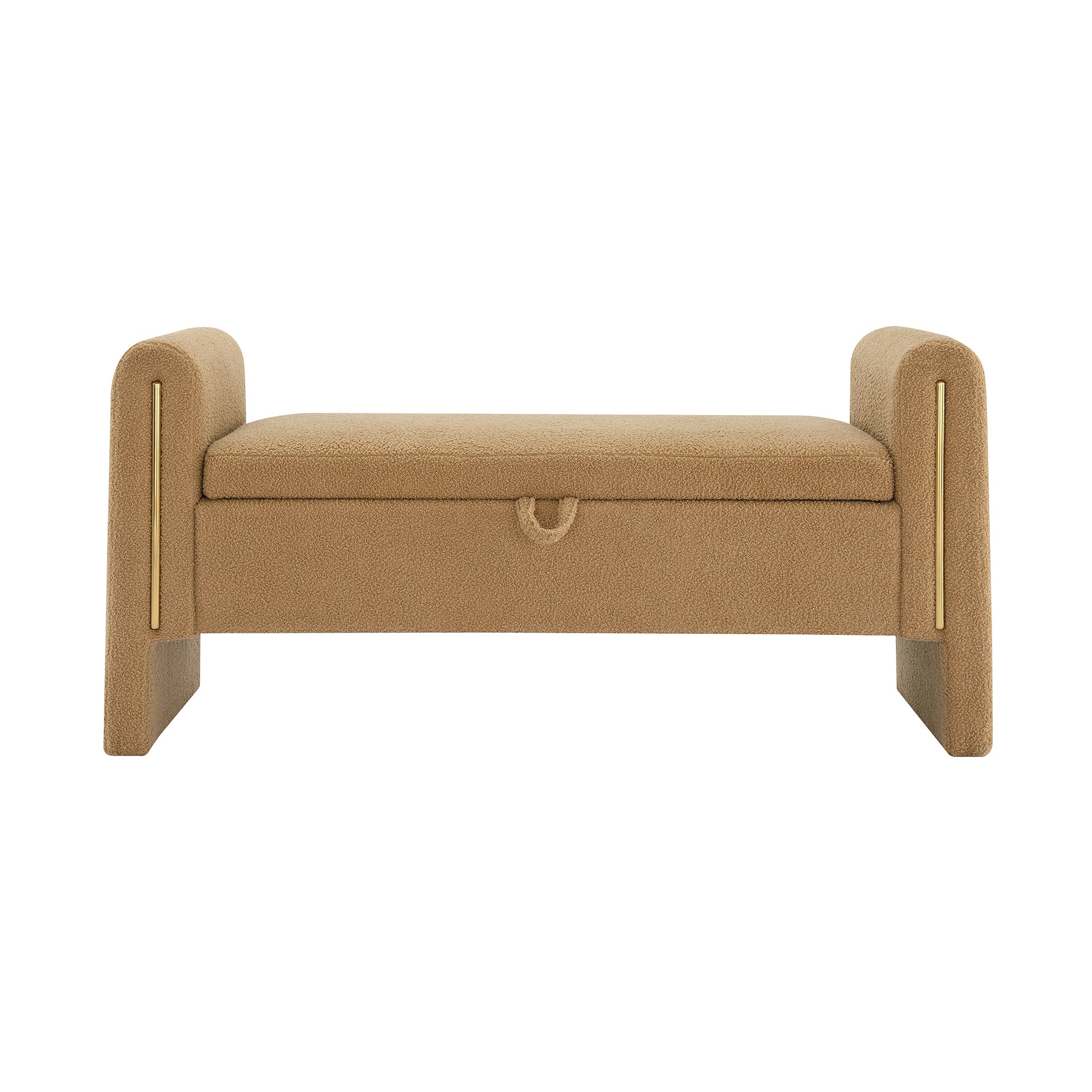 Modern Teddy Bed End Bench with Arms and Storage