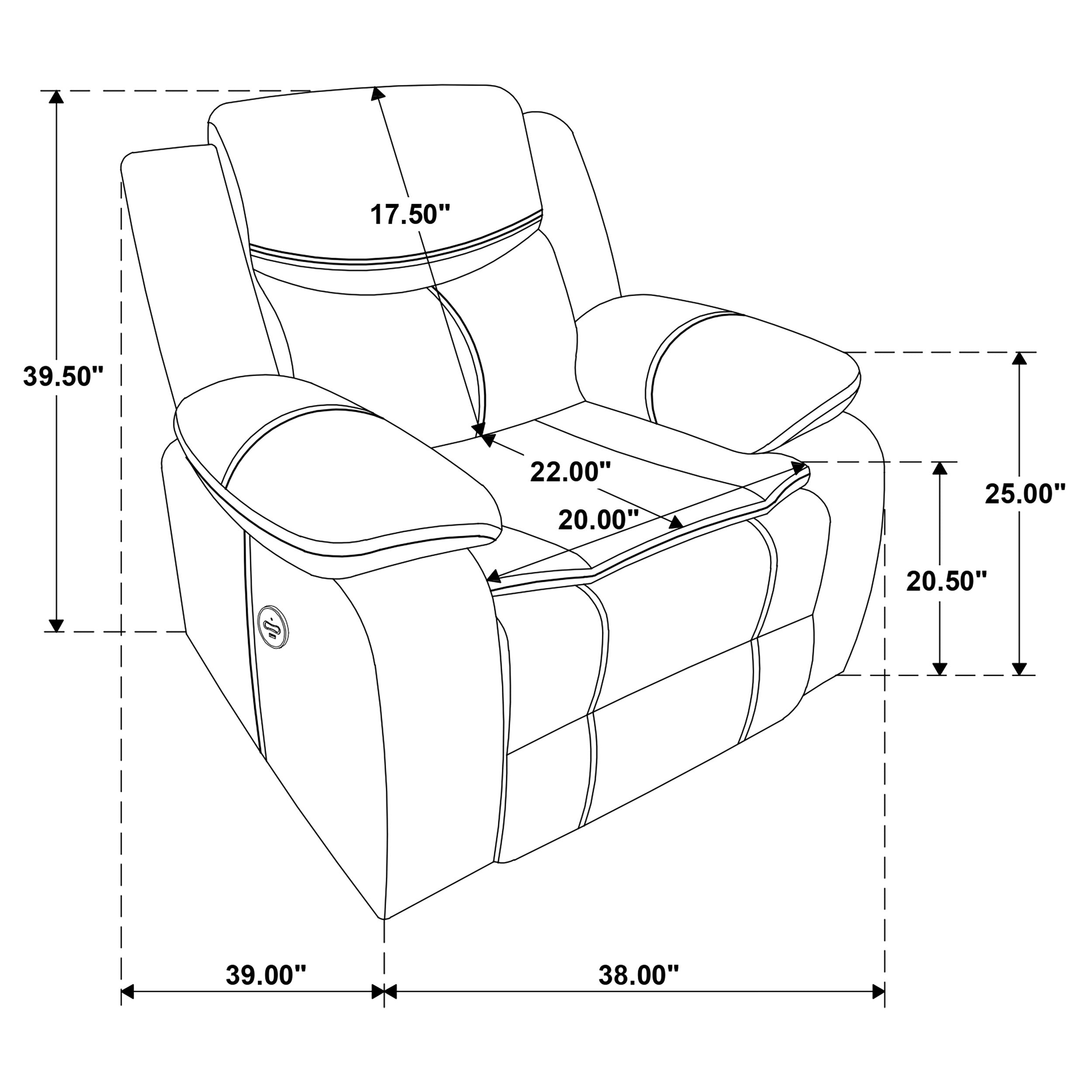 Salerno Dark Power Recliner