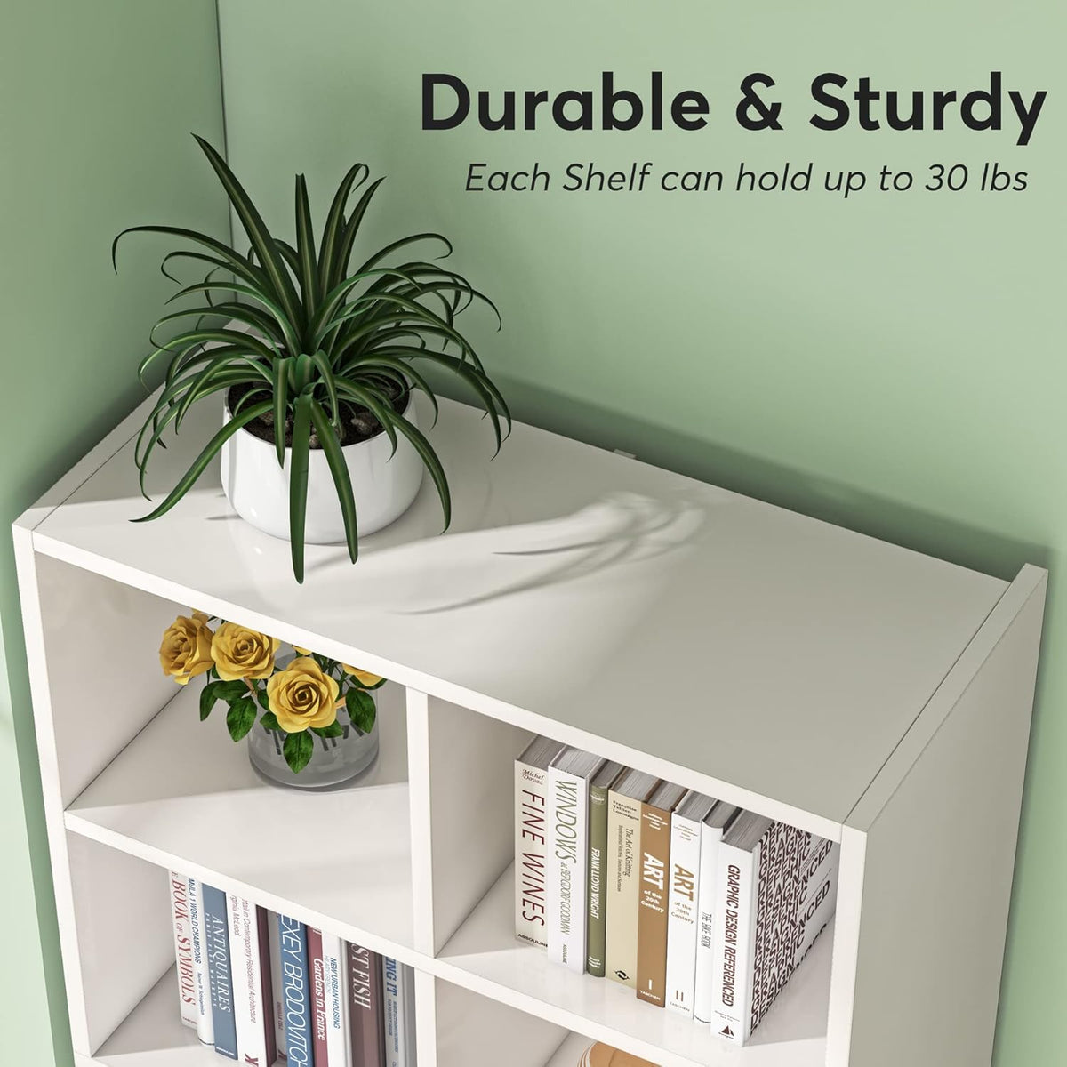 71.65" White Narrow 12-Cube Modern Bookcase