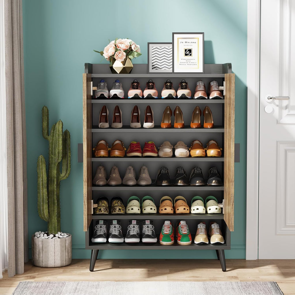 29.6 Inches Rustic Brown Shoe Cabinet