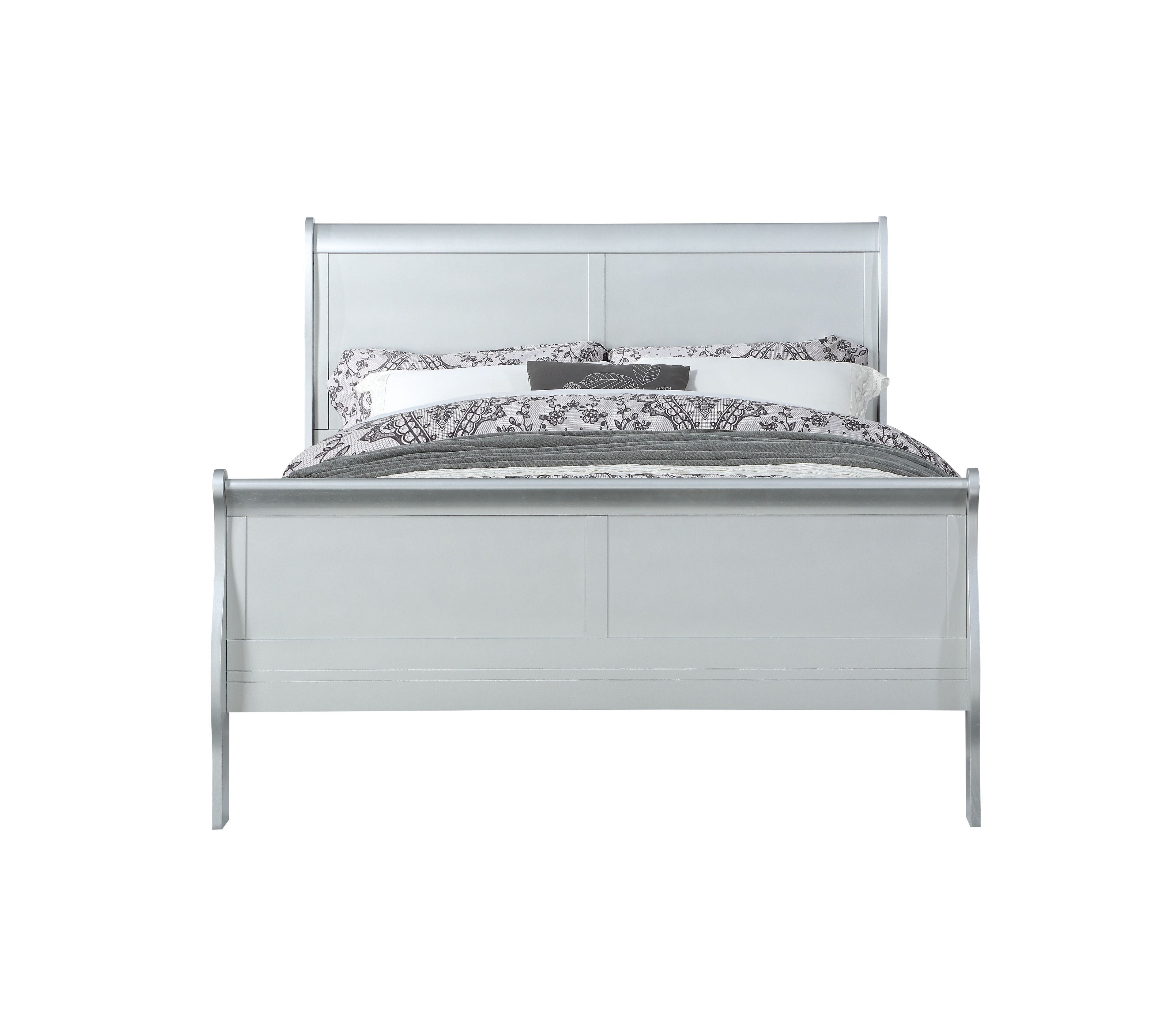 Louis Philippe Platinum Finish Twin Bed