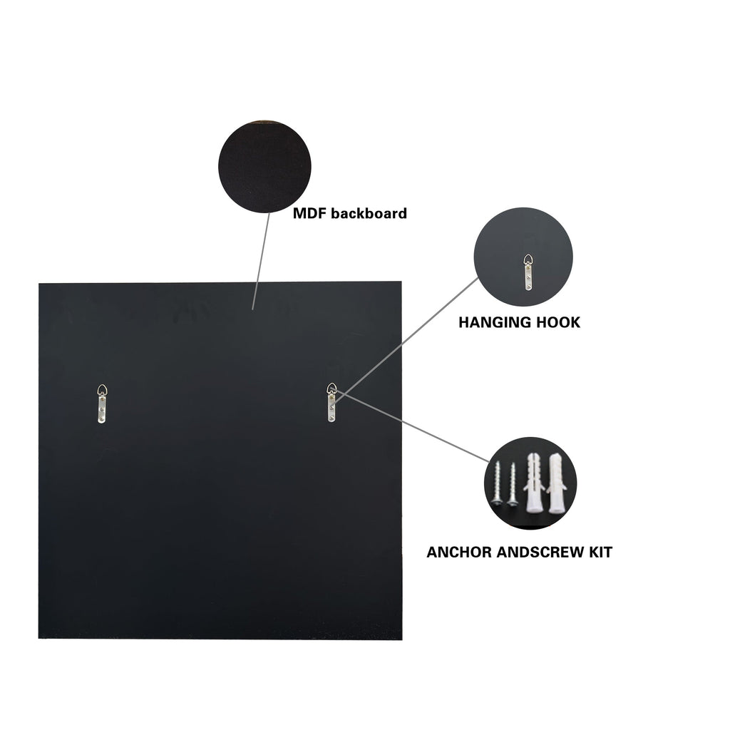 3D Mirror Wall Decor - Beveled Glass Large Square Wall Mirror