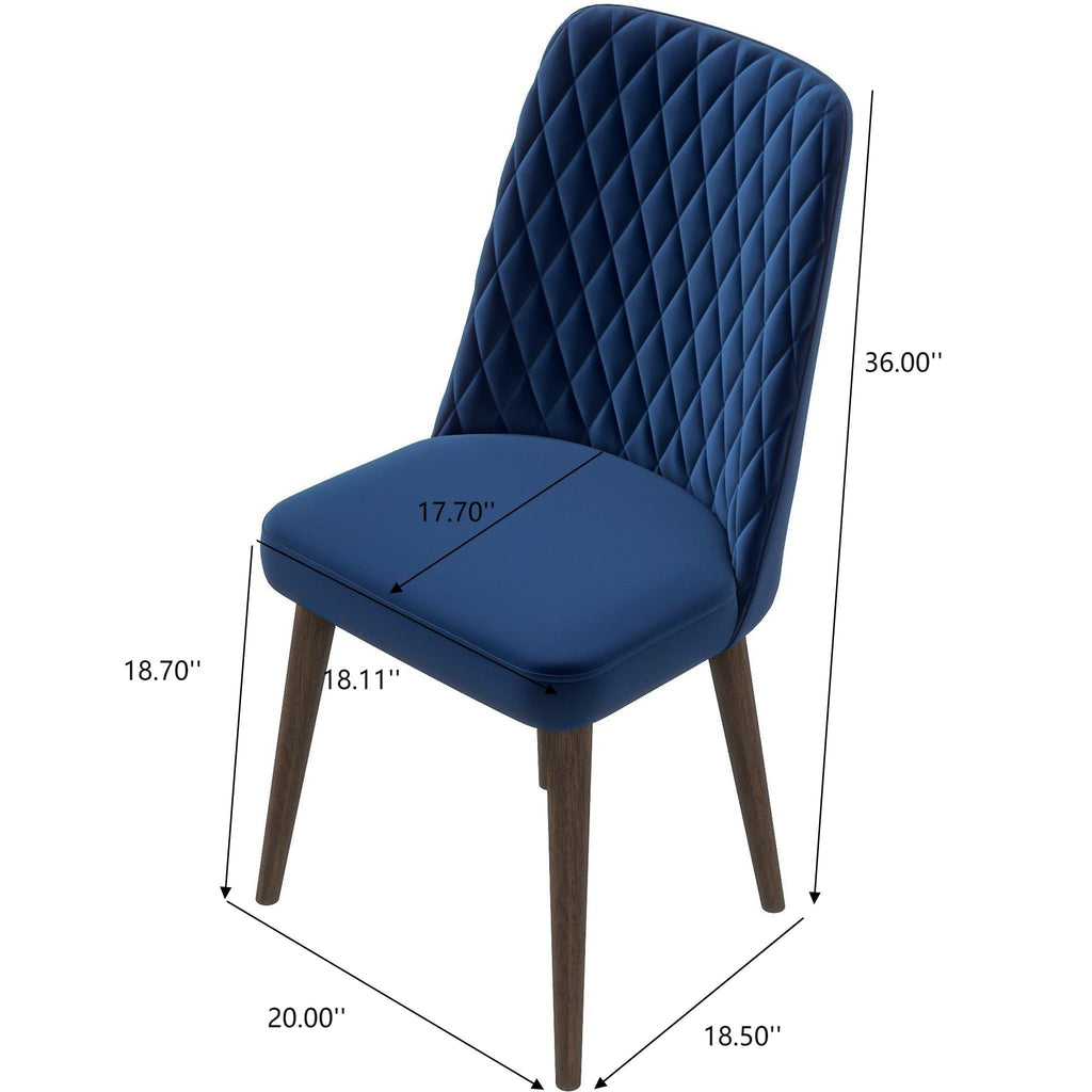 Katie Mid-Century Modern Velvet Dining Chair Set of 2