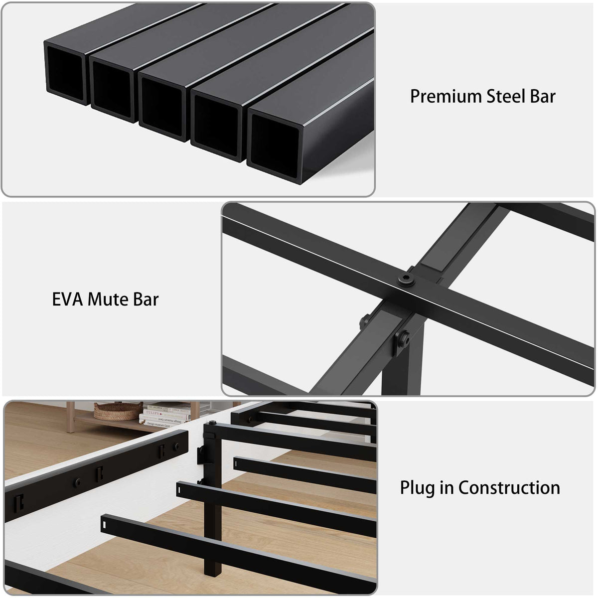 King Bed Frame with Headboard