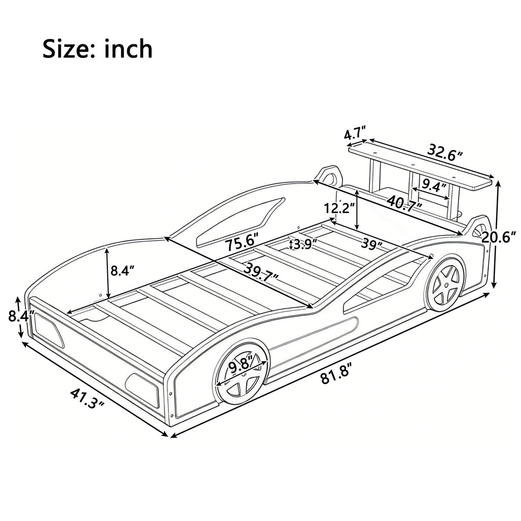 Wooden Race Car Bed