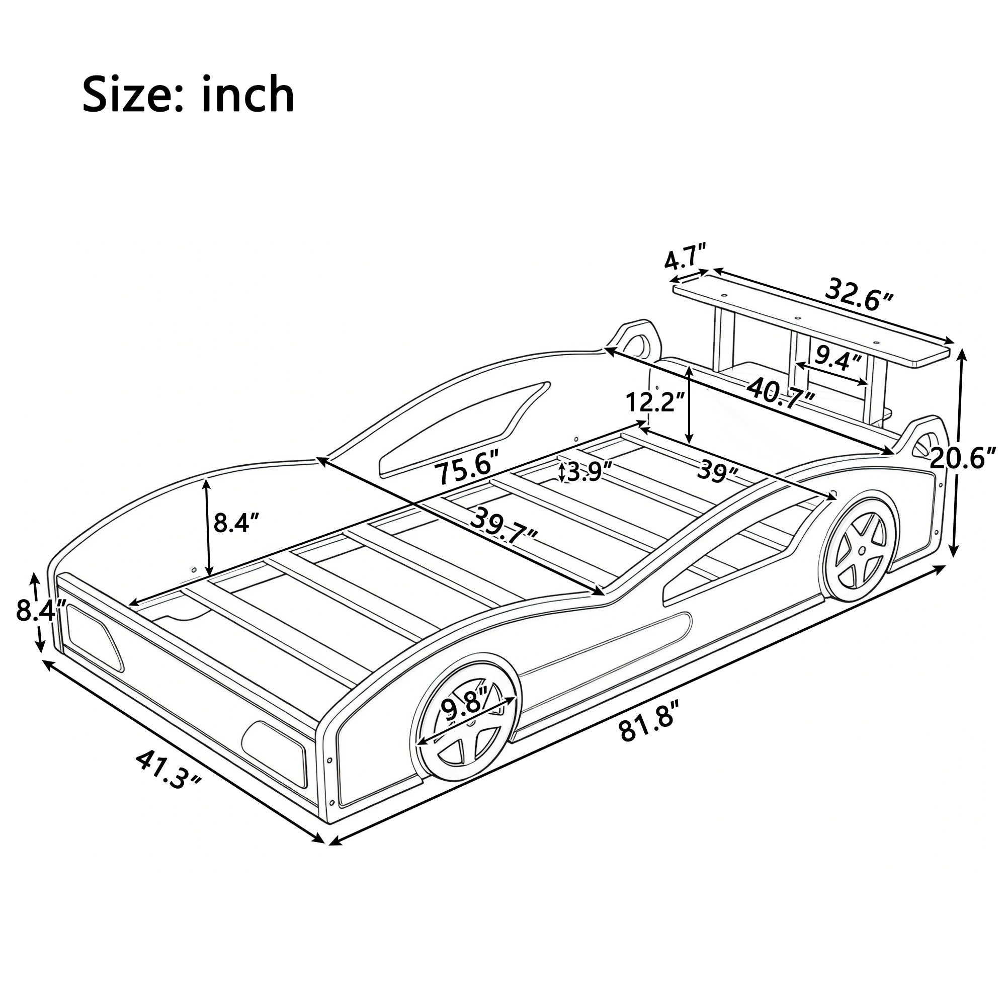 Wooden Race Car Bed