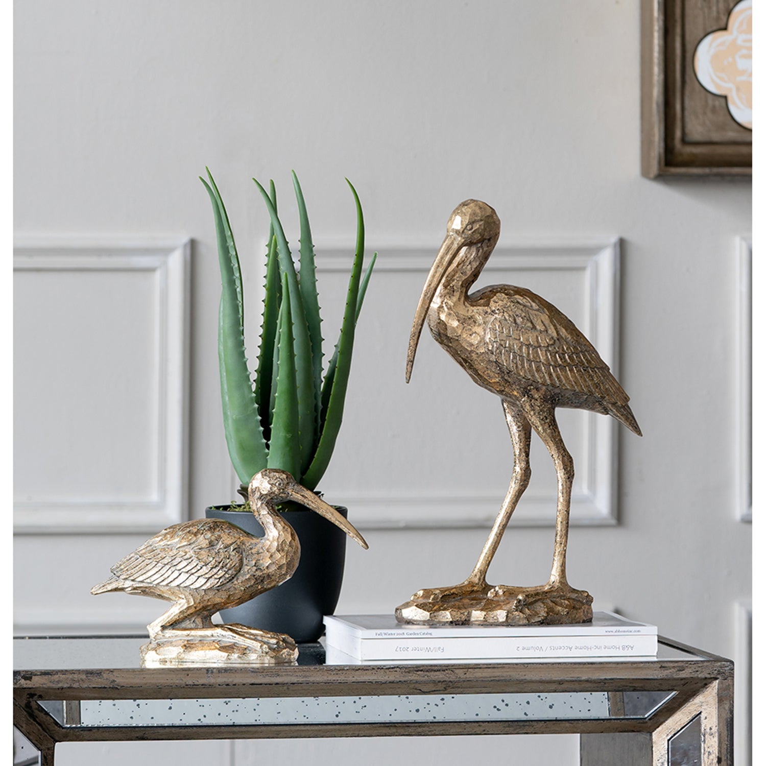 Kneeling Crane Figurine