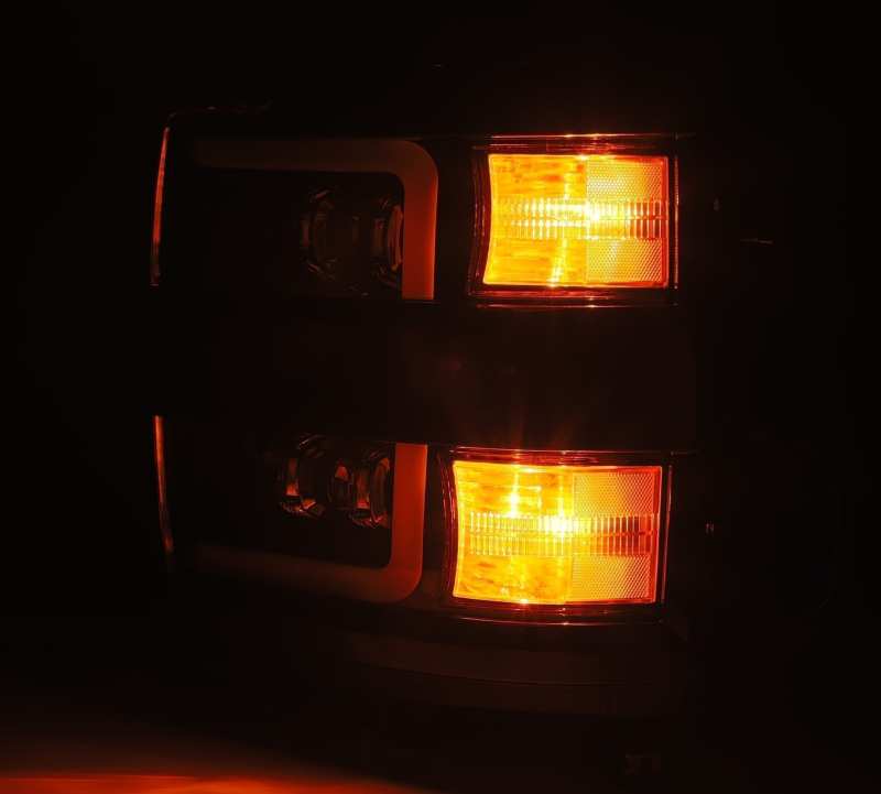 AlphaRex 15-18 Chevy 2500HD NOVA LED Proj Headlight Plank Style Jet Blk w/Activ Light/Seq Signal/DRL 880229 *Discontinued