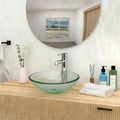 Bathroom Artistic Tempered Crackle-Glass Vessel Sink