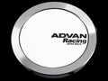 Advan 63mm Full Flat Centercap - White/Silver Alumite V2388