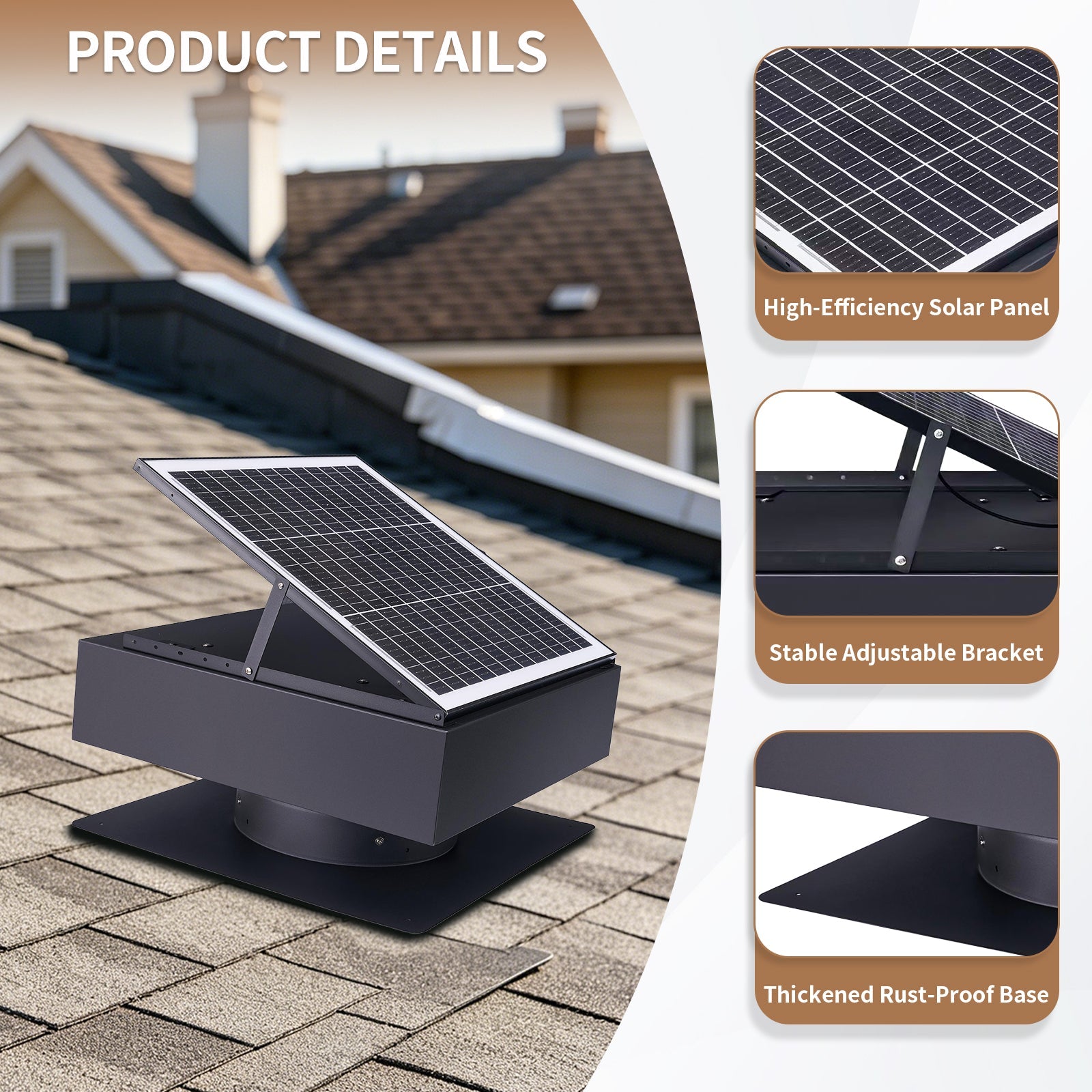 12" Solar Roof Vent Fan