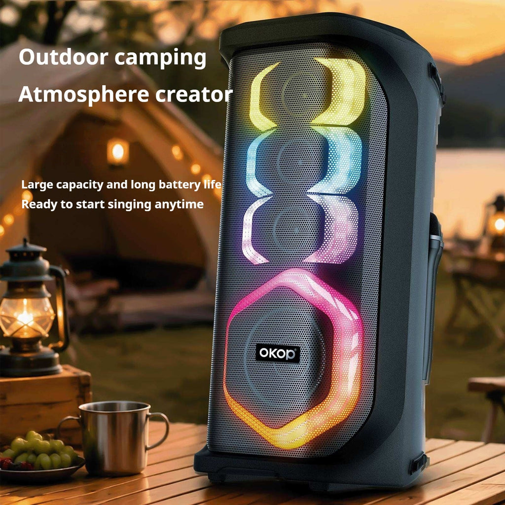 KP-8014 Hot-selling 80W High-power Outdoor Bluetooth Speaker With Dual Microphones Featuring Heavy Bass And Long Battery Life In Stock