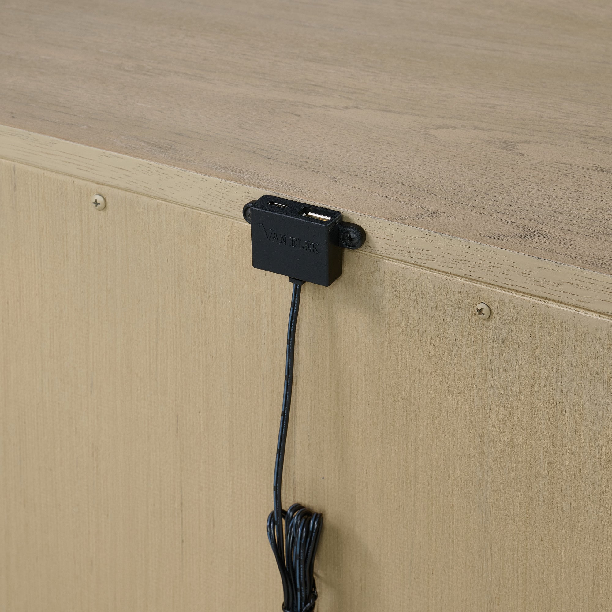 Brown 3-Drawer Nightstand With USB