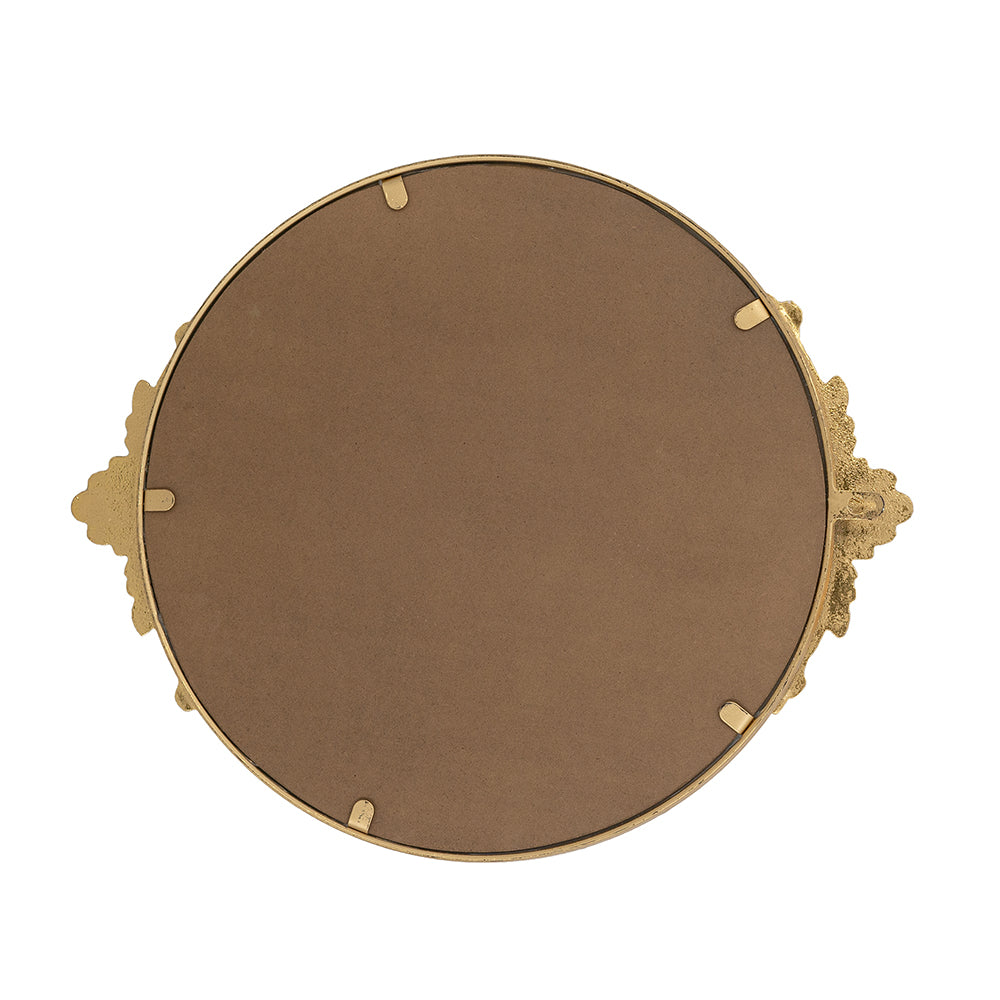 19x16 Round Mirror Tray with Gold Frame