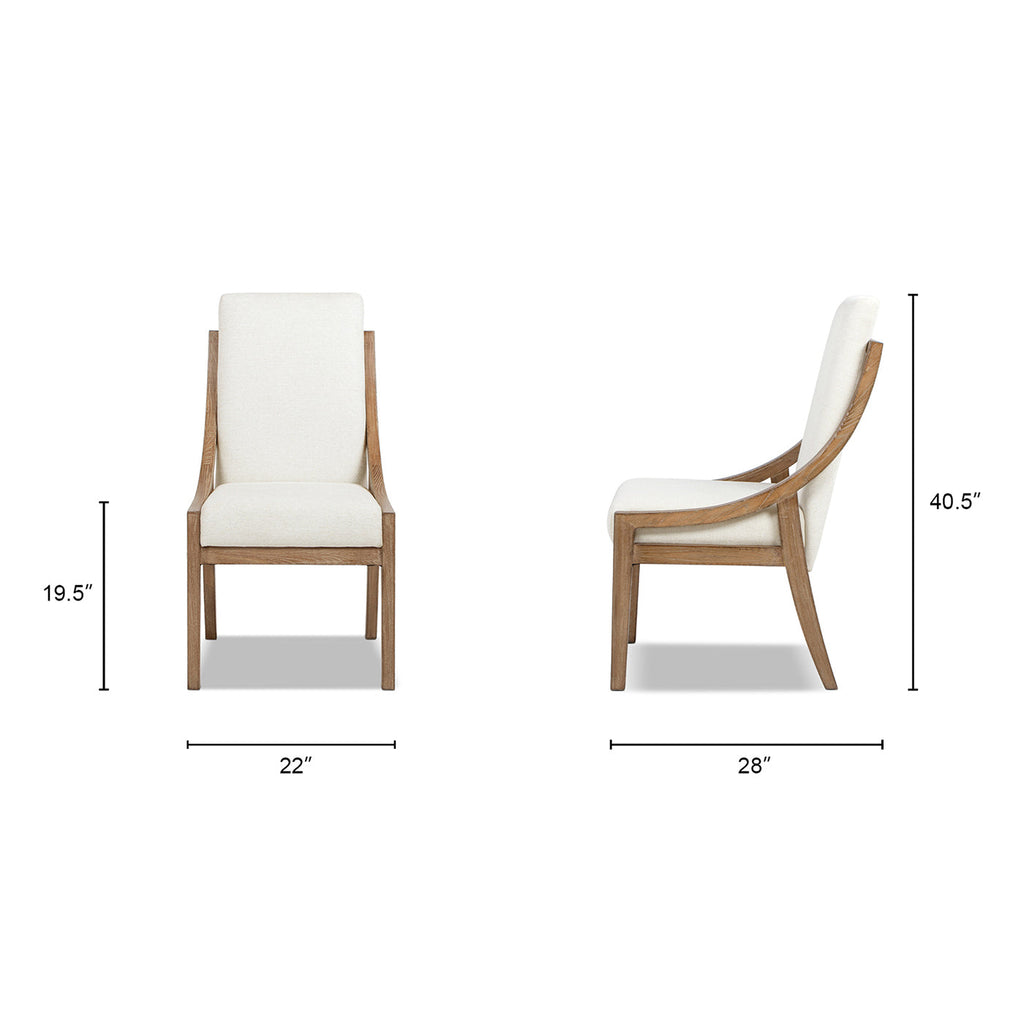 Lennox High-Back Upholstered Reclaimed Pine Wood Dining Chair Set