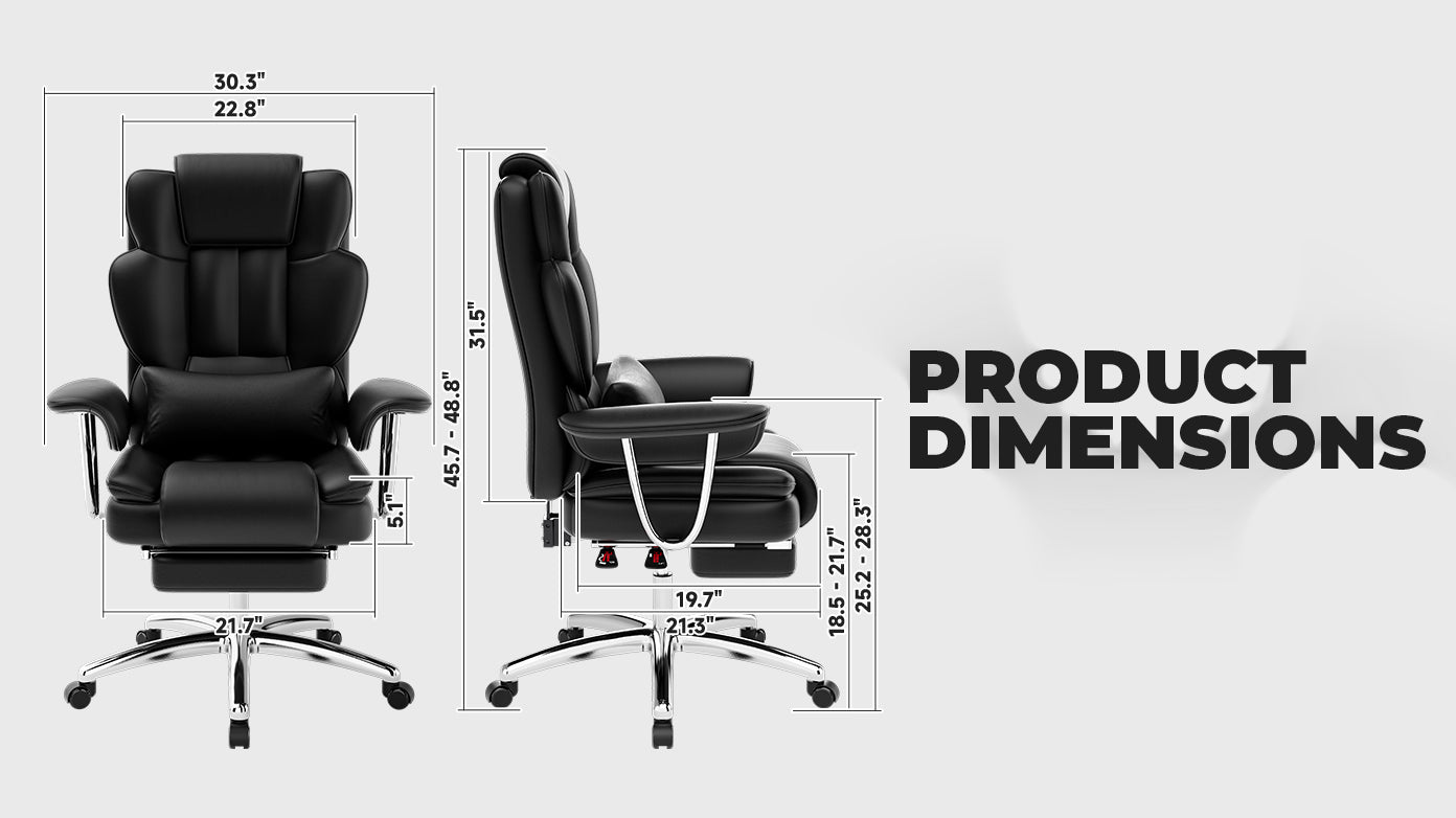 Big and Tall Executive Office Chair with Footrest